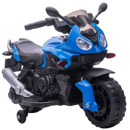 6V Battery Powered Ride-On Motorcycle for Kids with Training Wheels and Headlight