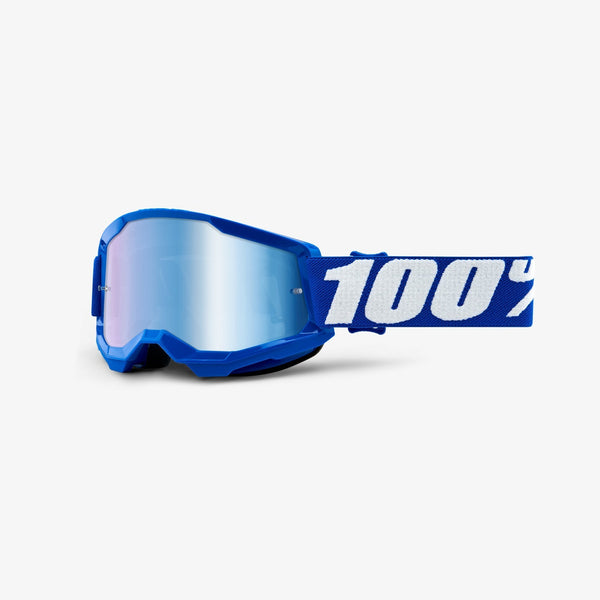 100% Strata 2 Goggles, Blue with Blue Mirror Lens