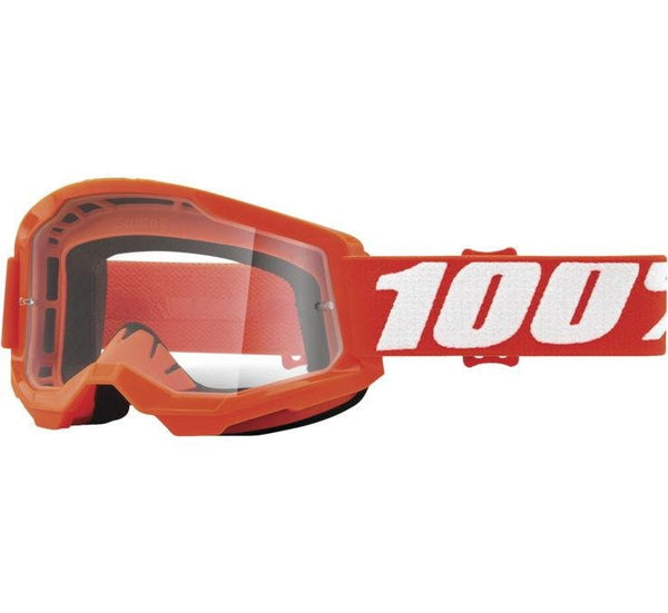 100% Strata 2 Goggles Orange with Clear Lens