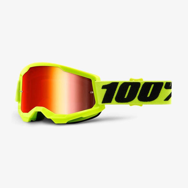 100% Strata 2 Goggles , Yellow with Red Mirror Lens