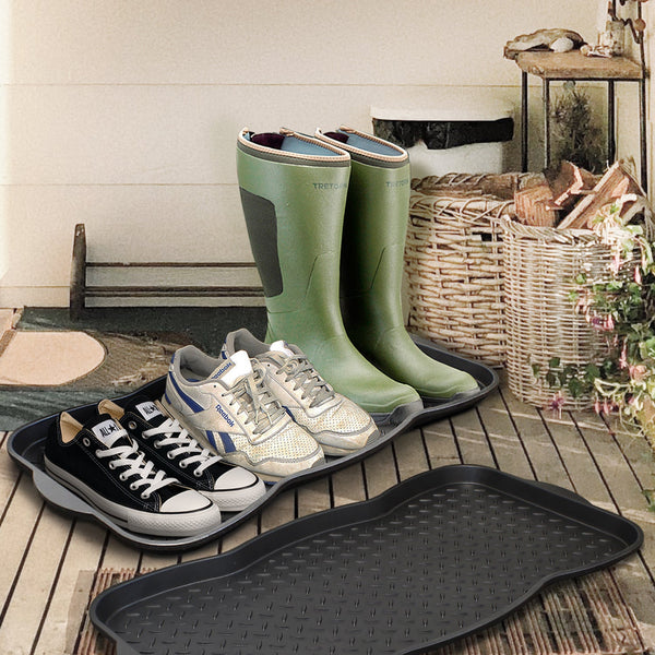 Multi Purpose Plastic Shoe Tray Wellies Boots Garden Plants Pet Home Door Tray