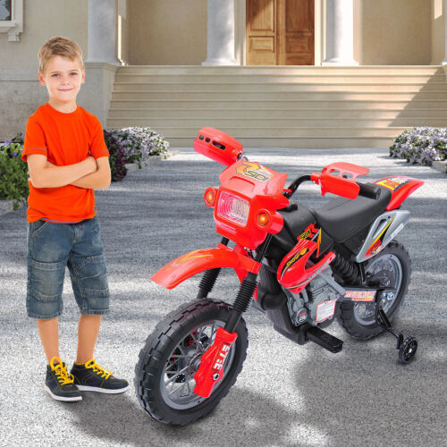 6V Electric Dirt Bike Battery Motorcycle Toy for Kids with Training Wheels