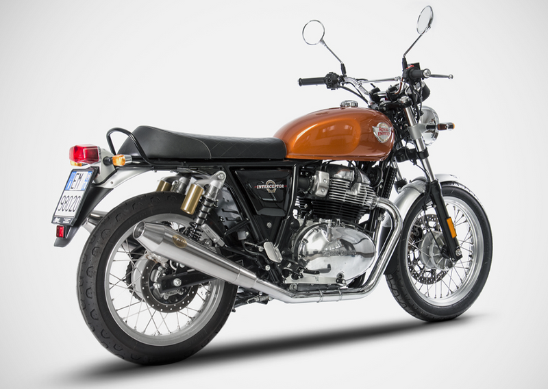 ZARD Mirror Polished Stainless Steel Racing Slip-Ons with Removable DB-Killers Exhaust for Royal Enfield Interceptor 650