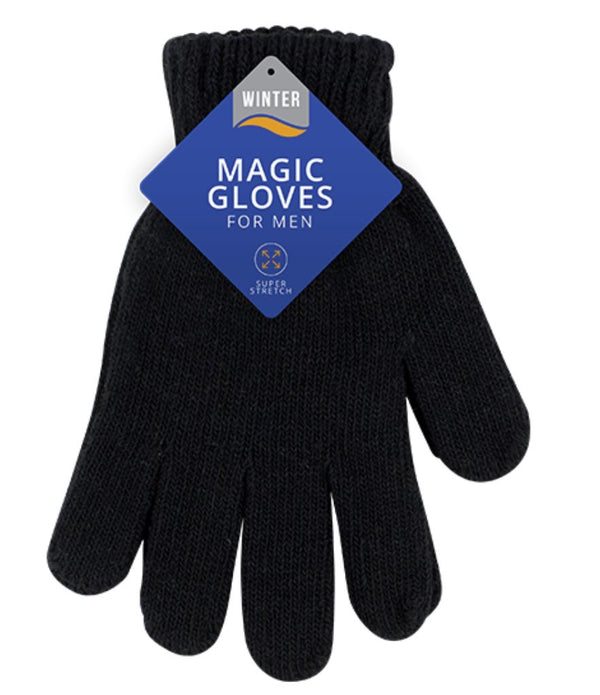 Mens Unisex Winter Thermal Gloves Knitted Extra Warm Stretch Wool Hand Heat BLK