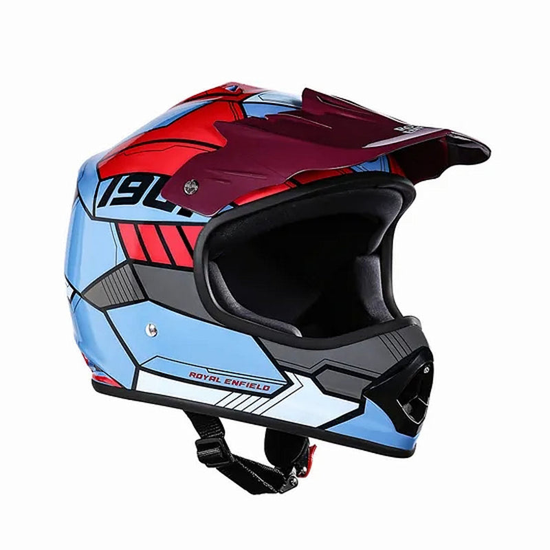 Royal Enfield Motocross Kids Helmet - Blue