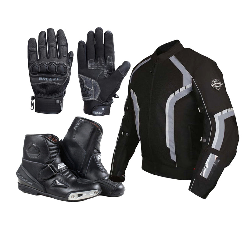 BBG Jacket /Boot/Glove Combo-Grey Black
